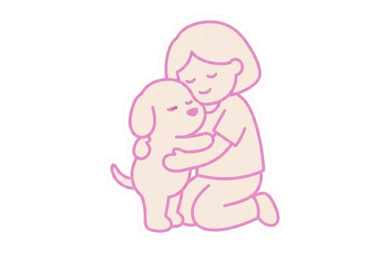 Ilustración de persona con mascota